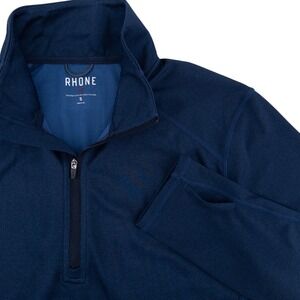 Rhone Mens S Sequoia Quarter Zip Pullover Navy‎ Blue Lightweight Stretch Outdoor